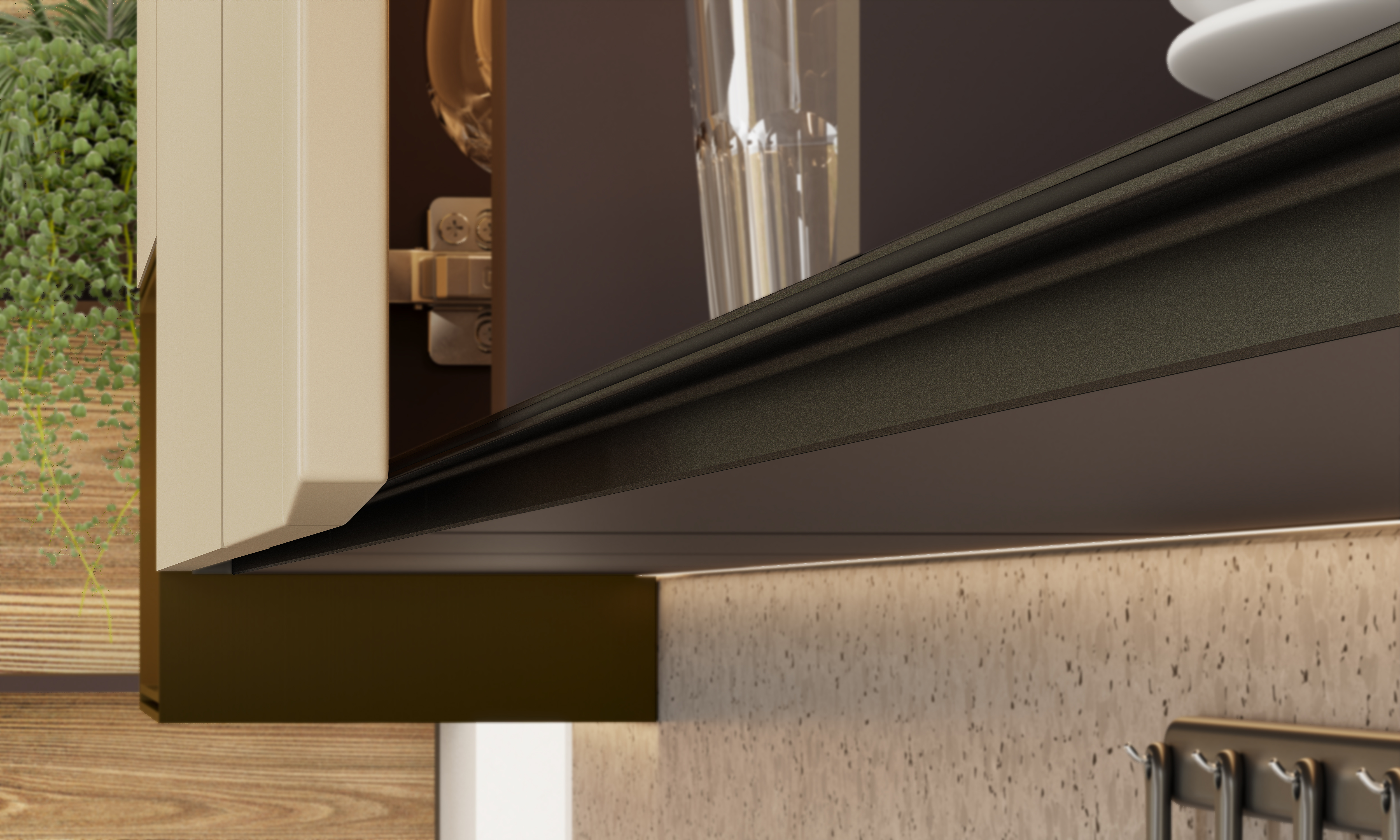 Gumové tlumící lanko do ÚCHYTOVÉHO LED profilu, GTV GLAX, černé, 10bm